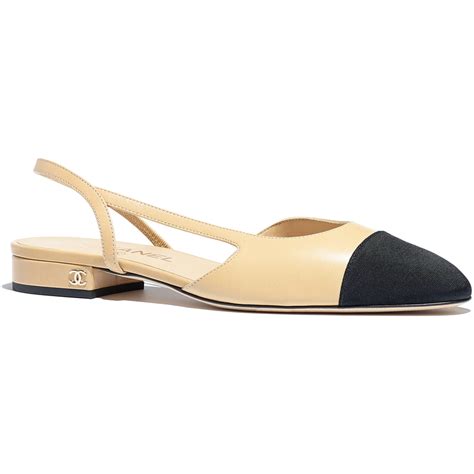 chanel slingbacks beige and black|chanel slingback size 34.